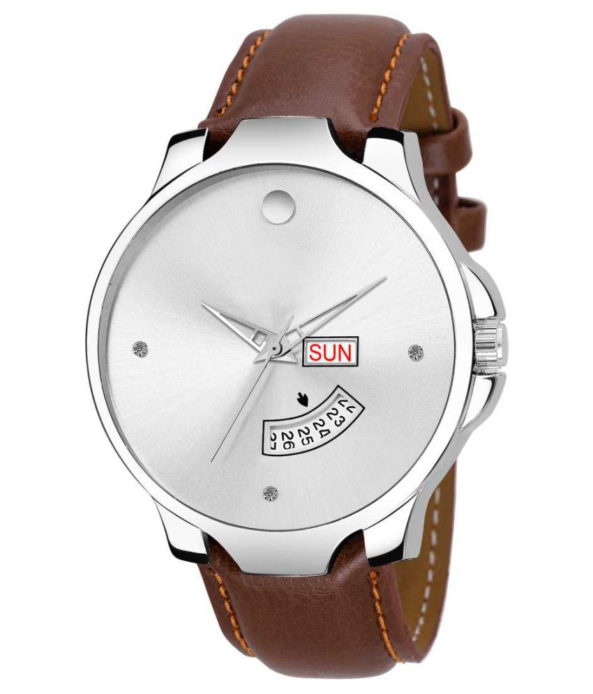    			newmen 2025-LS Day and Date Leather Analog Men's Watch