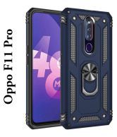 OPPO F11 Pro Ring Holder JMA - Blue 360° Rotating Ring Armor Dual Layer Stand Case