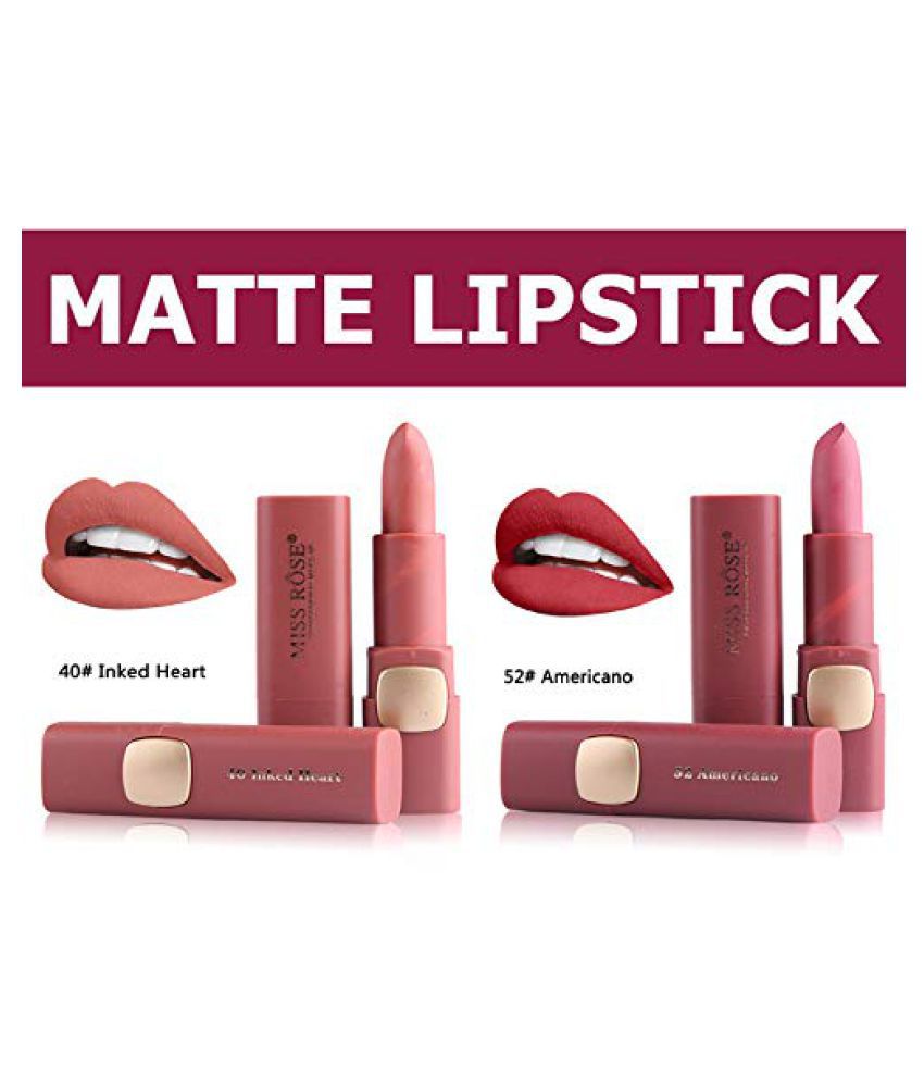 Miss Rose Creme Lipstick Multicolor Pack of 2 6 g