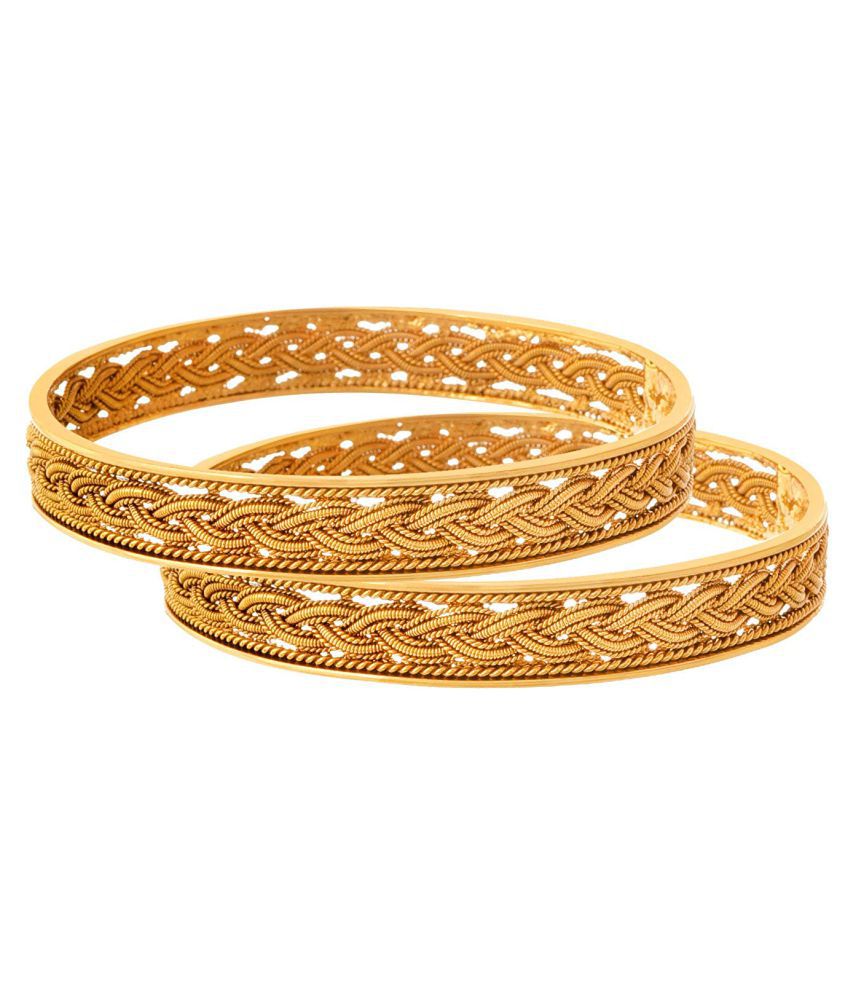     			JFL - Traditional Ethnic One Gram Gold Plated Braided Designer Bangles for Girls & Women