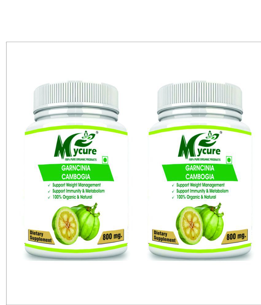 mycure Premium Quality Garcinia Cambogia Extract for Weight Loss 800 mg Unflavoured Pack of 2