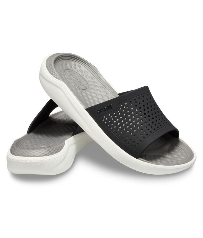 Download Crocs Relaxed Fit Black Slide Flip flop Price in India ...