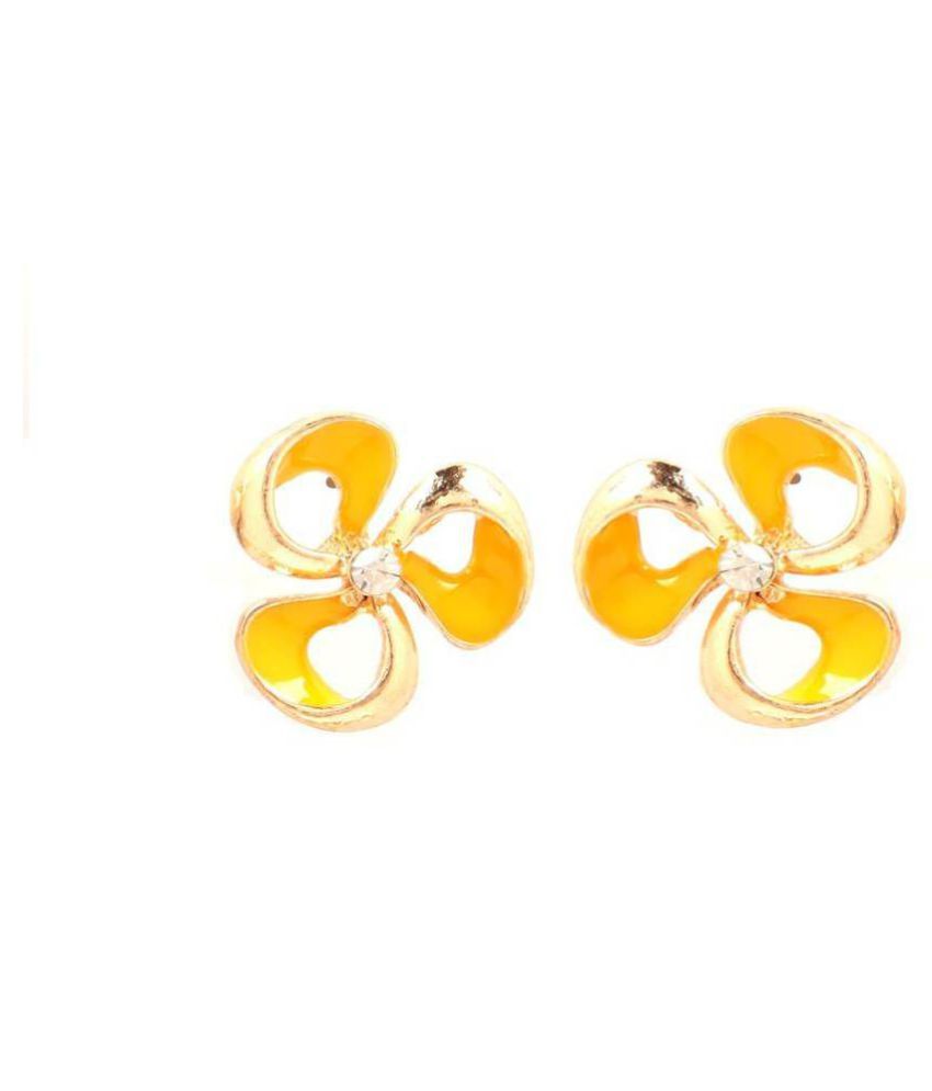 GoldNera Floral Juice Alloy Stud Earrings