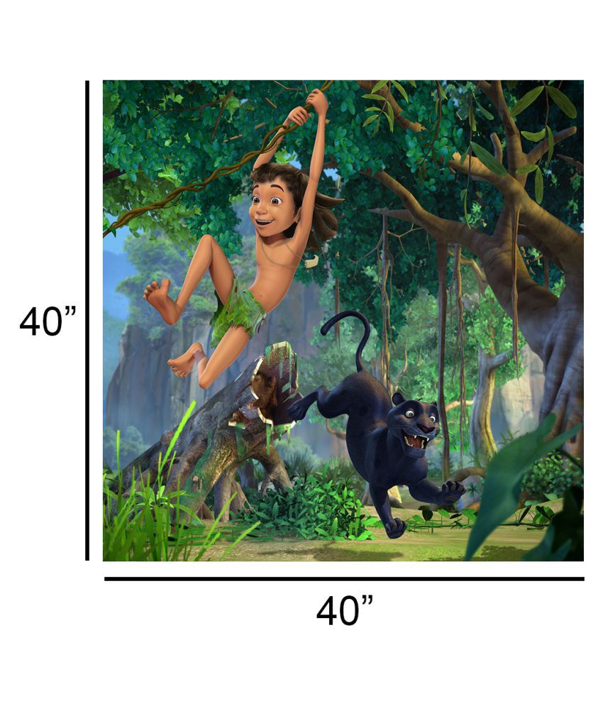 Excel Wall Interiors Jungle Book Cartoon Characters Glow in the Dark  Sticker ( 101 x 101 cms ) - Buy Excel Wall Interiors Jungle Book Cartoon  Characters Glow in the Dark Sticker (