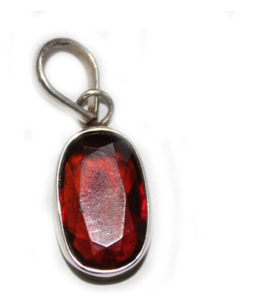 Hessonite pendant silver Plated Pendant 