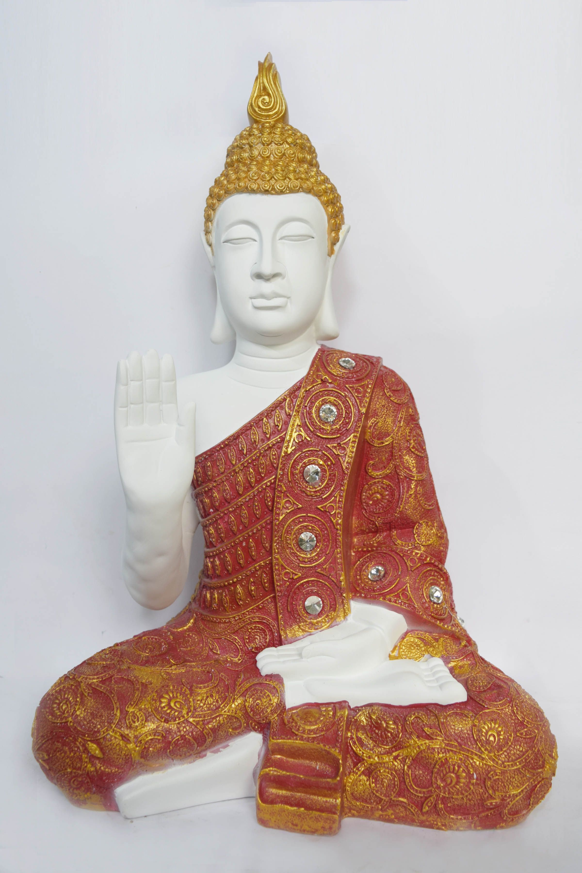 Gw Creations Gautam Buddha Blessing Face Resin Buddha Idol 50 X 20 Cms 