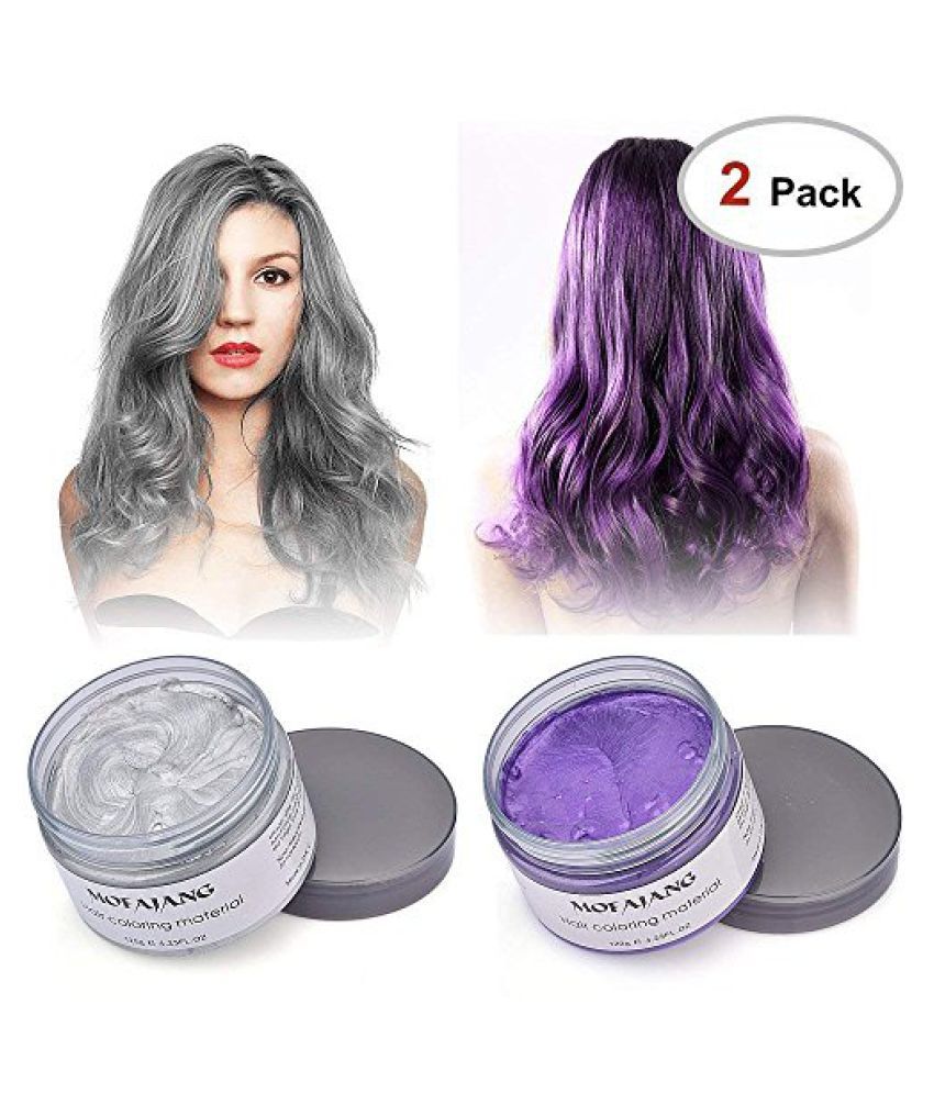 Blushia Combo Of Silver Purple Hair Color Cold Wax 50 Gm Buy