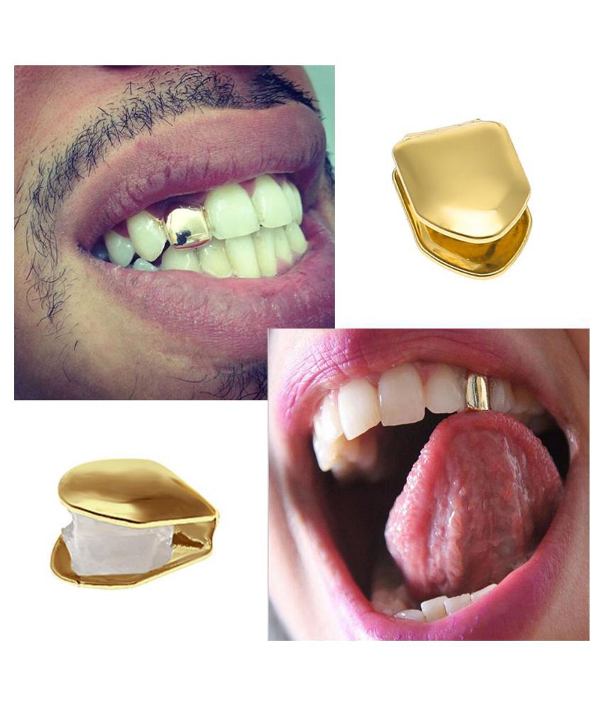 14K Gold Plated HipHop Teeth Grill  Whitening Plated Small Single Tooth Cap y1