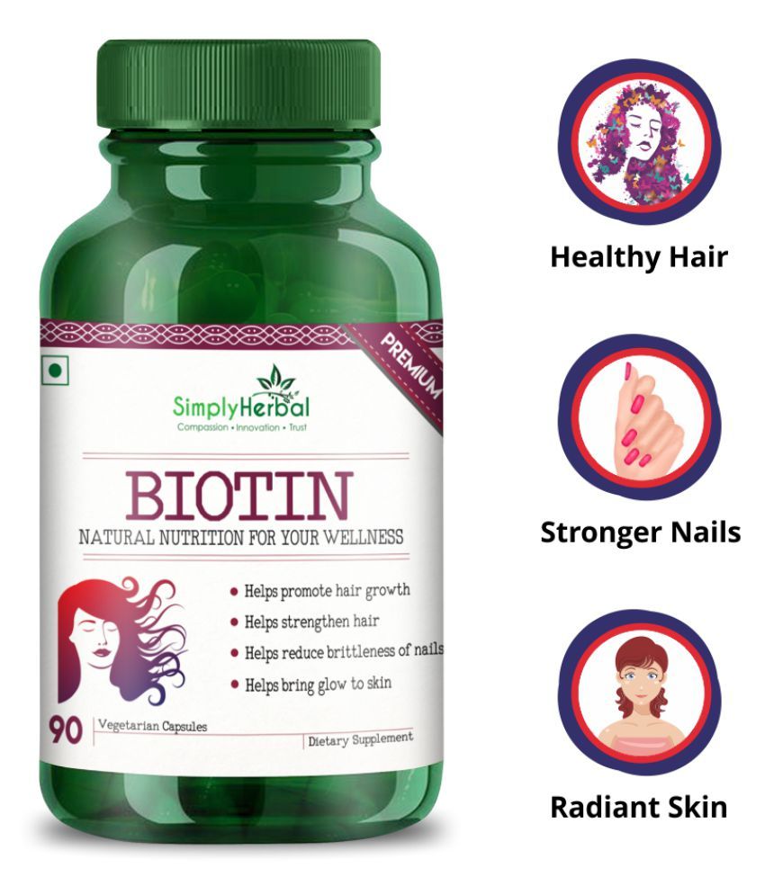 Simply Herbal Simply Herbal Biotin 10000 MCG 90 no.s Unfalvoured