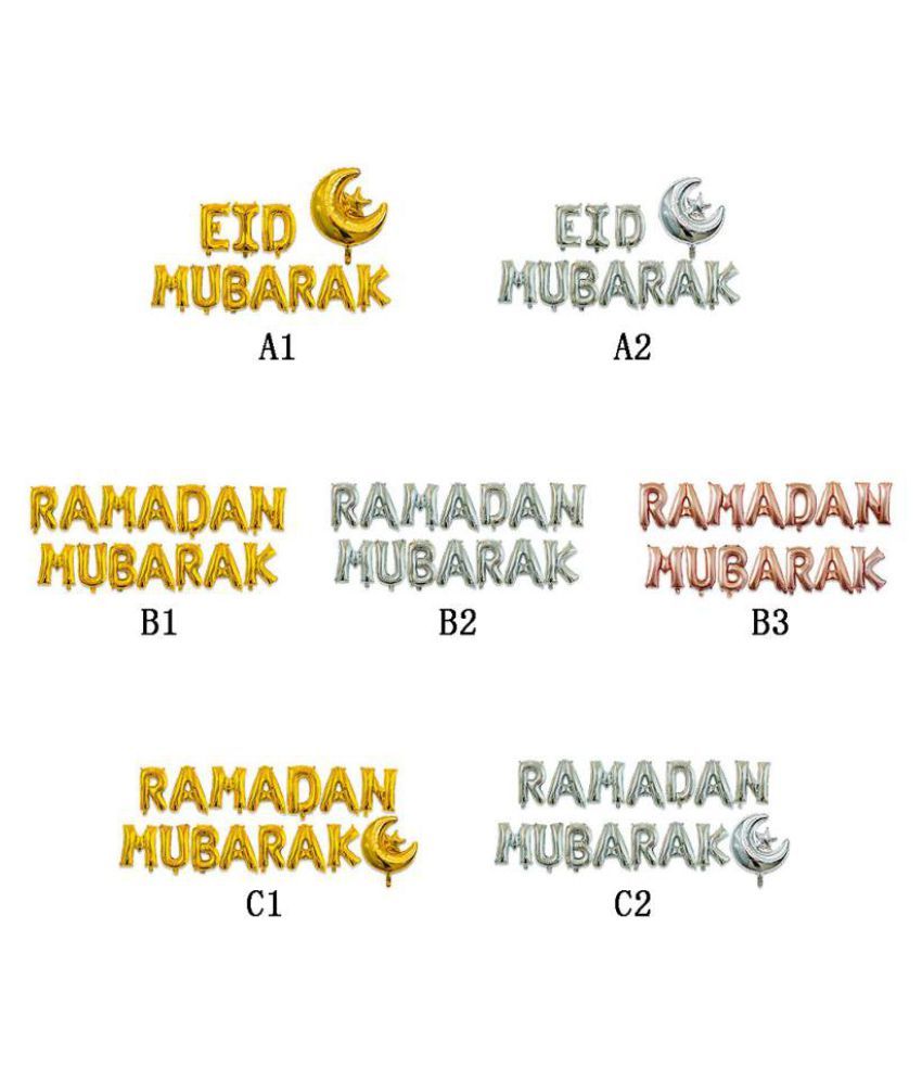 Eid Mubarak Rose Gold Letter Balloon Gold Foil Balloons For Muslim