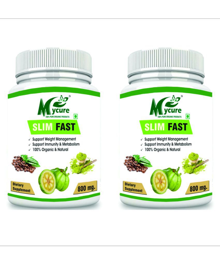 mycure Premium Quality Slim Fast for Fat Burn 800 mg Unflavoured Pack of 2