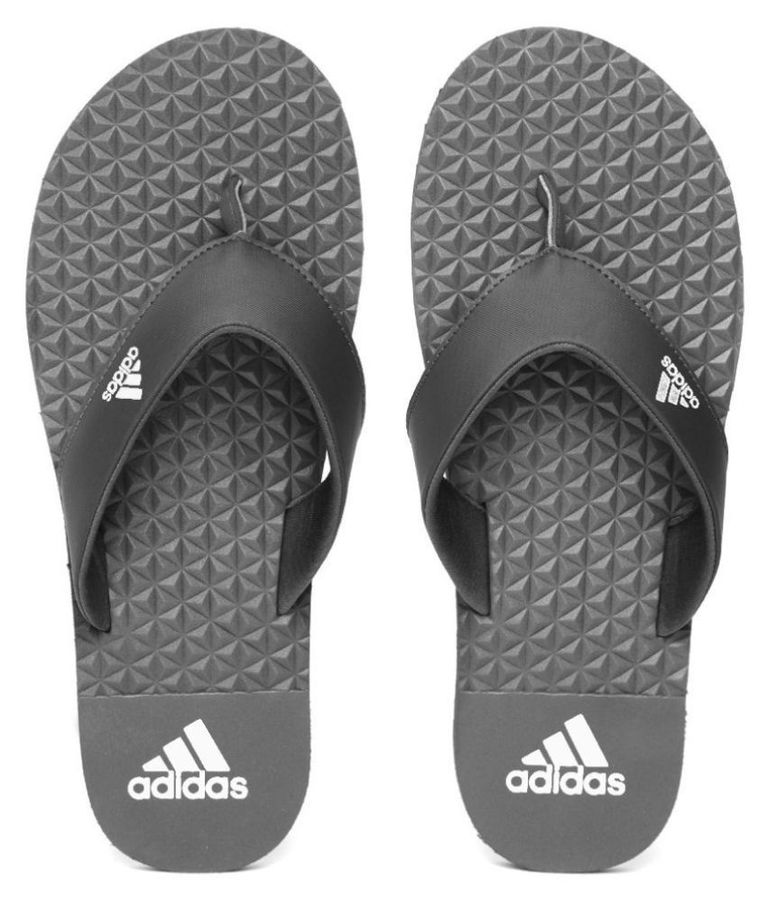 adidas gray daily slippers