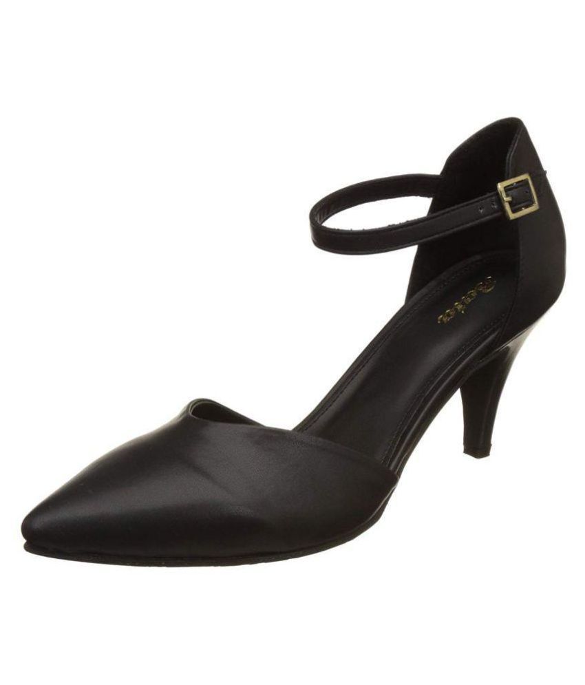 black cone heels