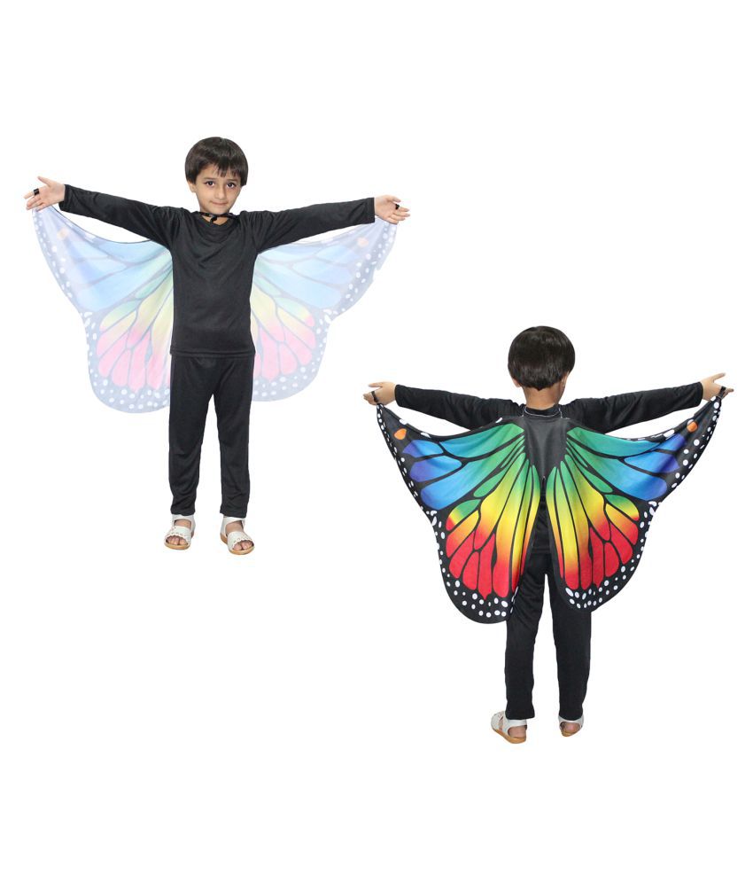     			Kaku Fancy Dresses Dance Fairy Belly Dance Wings/Butterfly Wings Fabric/Egypt Belly Soft Fabric Wings Dancing Costume -Multicolor, 3-4 Years, for Unisex