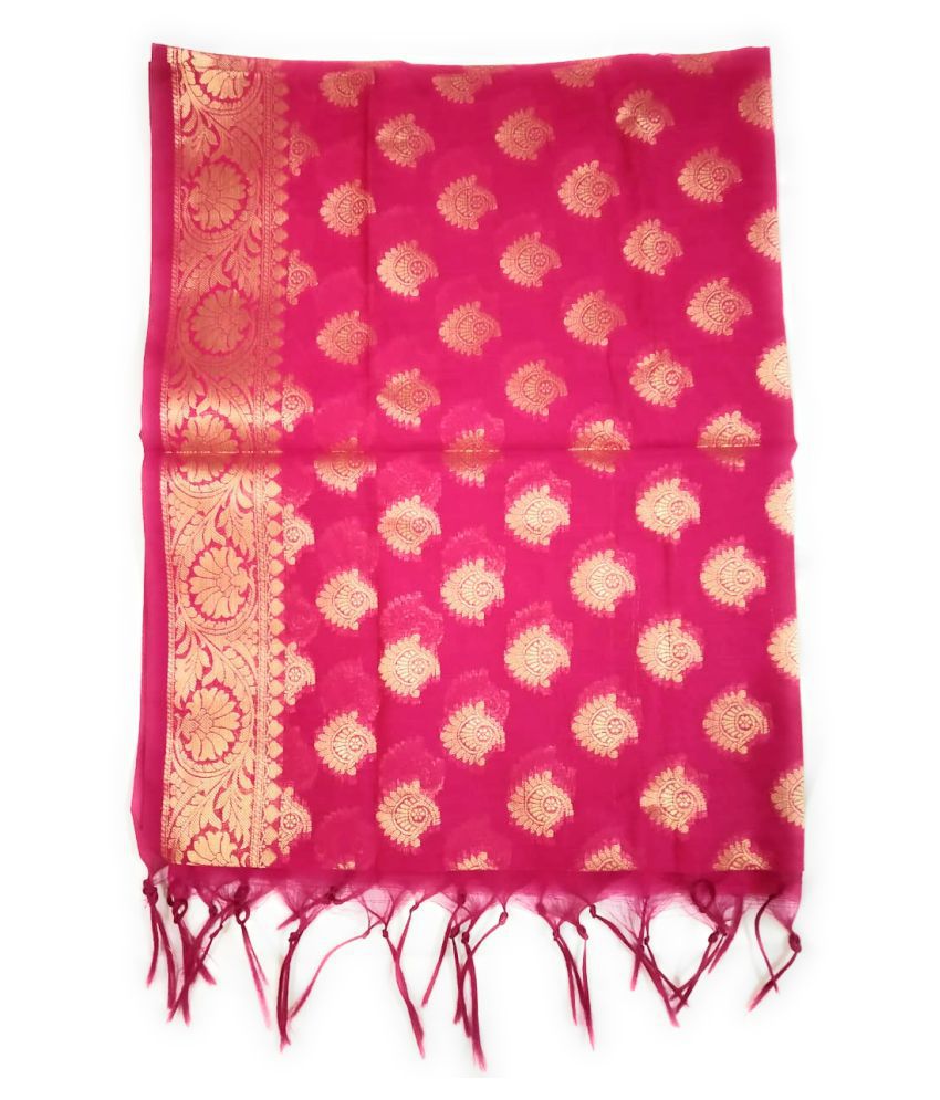 Silk Click India Pink Katan Silk Banarasi Dupatta Price in India - Buy ...