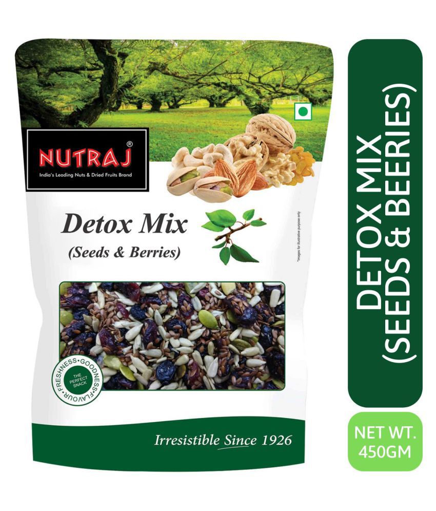 Nutraj Detox Mix 450g (Mix of Pumpkin Seeds, Sunflowers Seeds, Flax Seeds, Dried Cranberries & Blueberries)