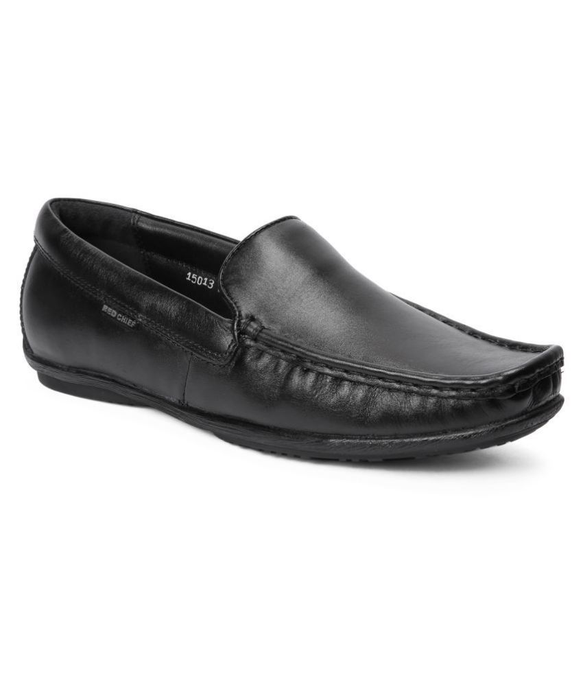 black and red loafers