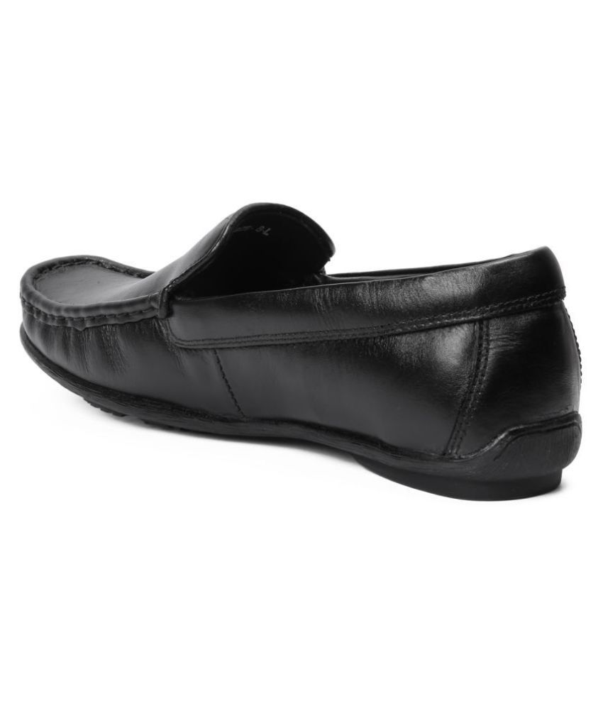 black and red loafers
