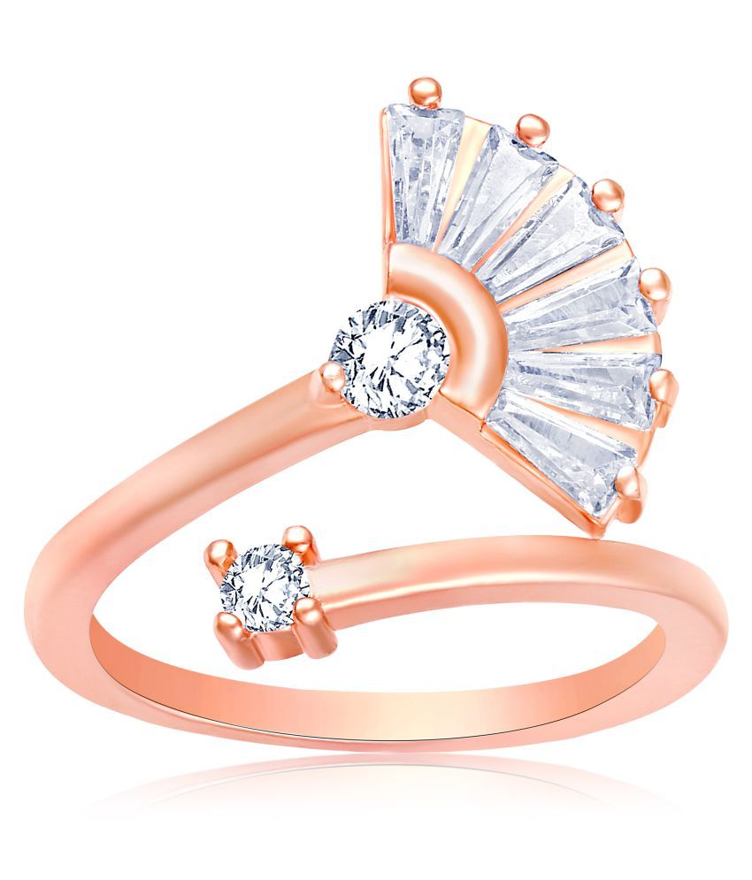     			Asmitta Marvellous Rose Gold Plated Ad Stone Finger Ring For Women