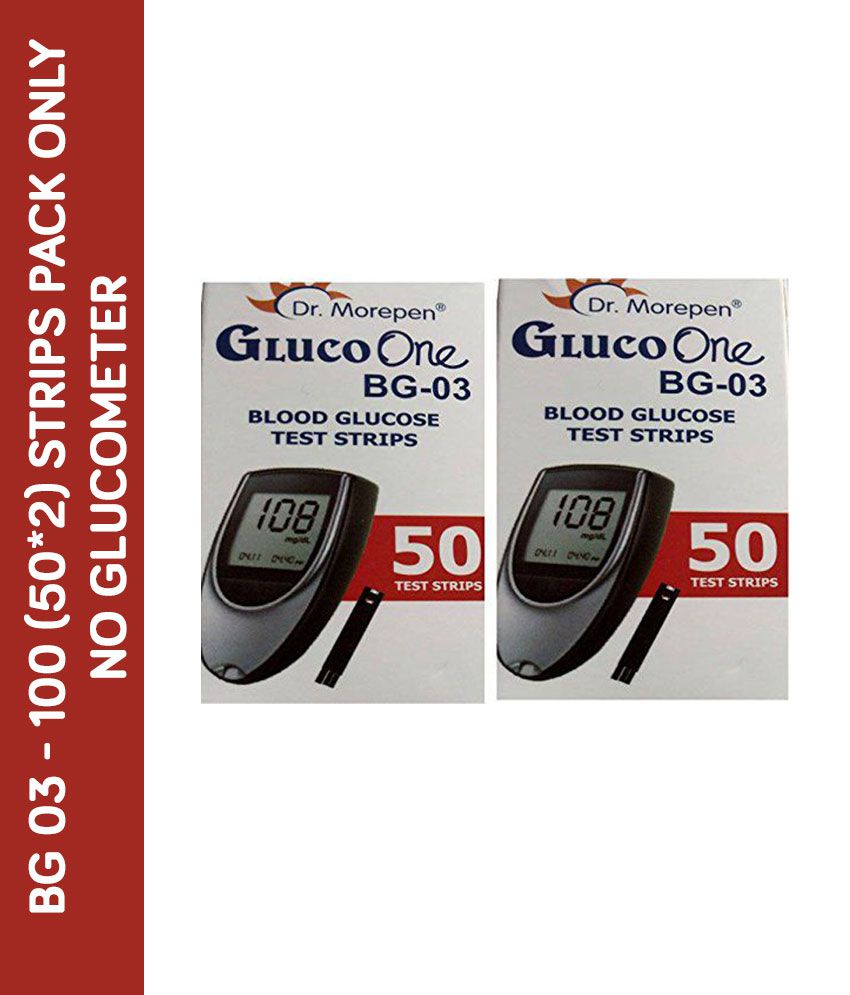     			Dr. Morepen 100 Sugar Test Strips for BG03 Glucometer(Strips Pack only)