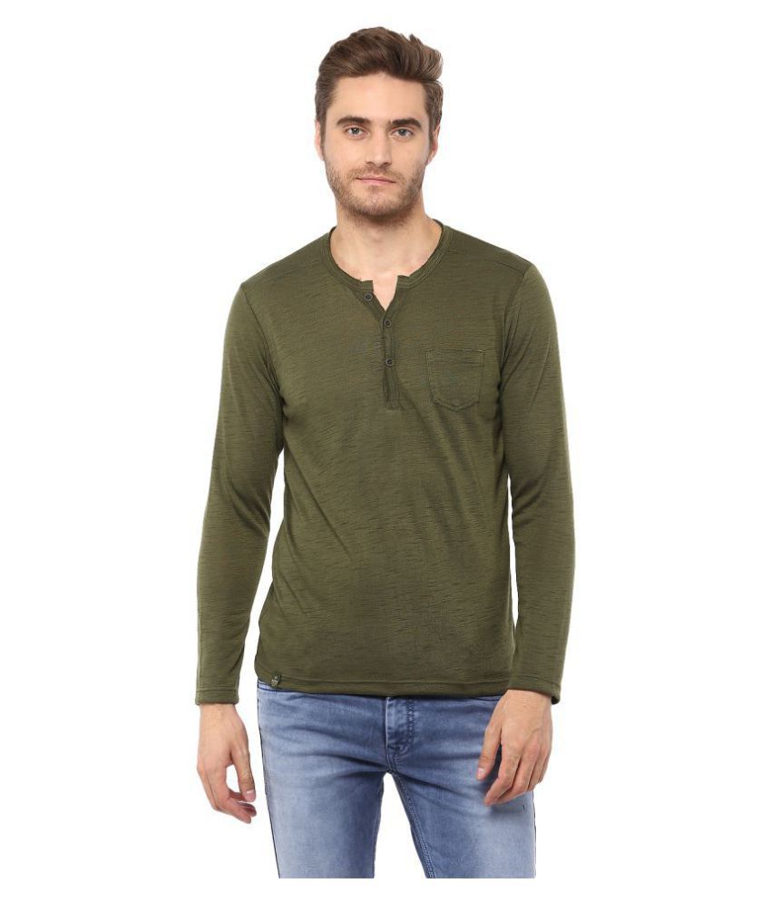 Mufti Polyester Green Solids T-Shirt - Buy Mufti Polyester Green Solids ...