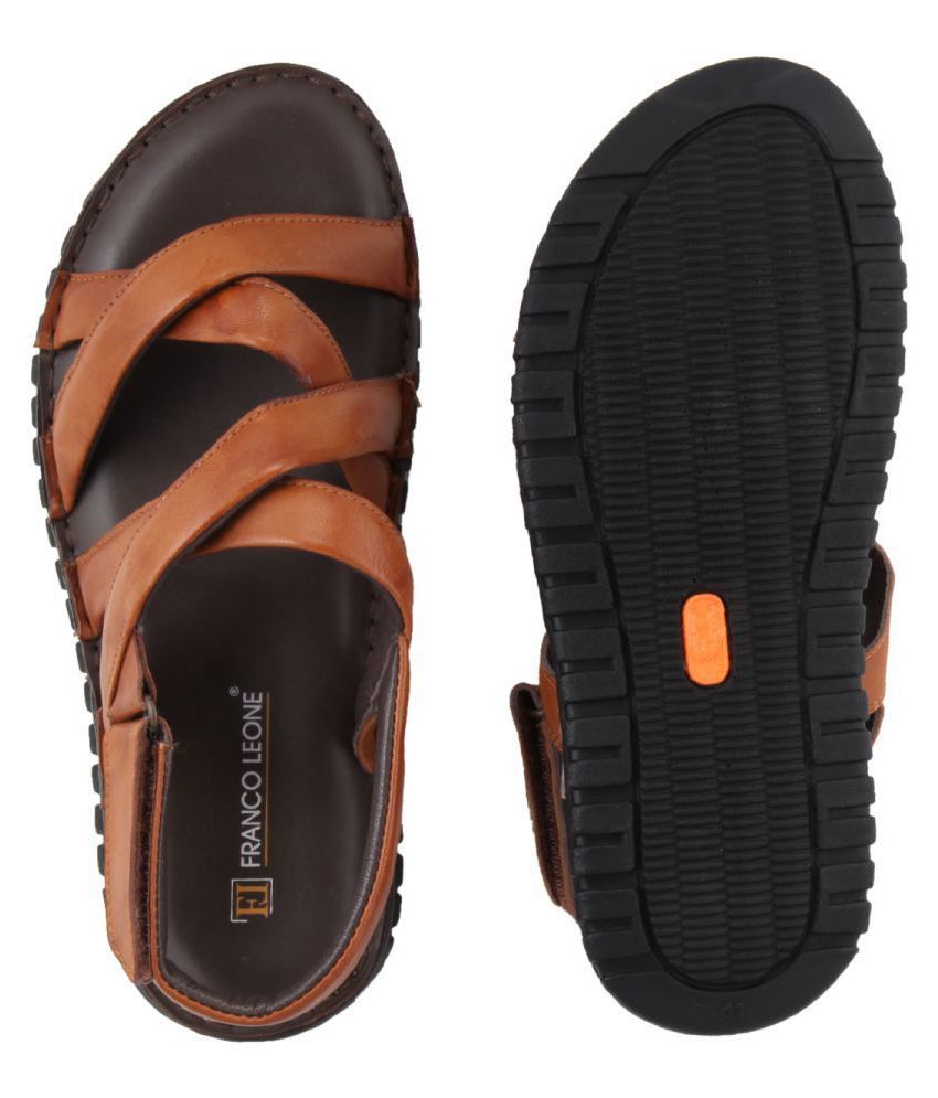 franco leone men's leather sandals and floaters