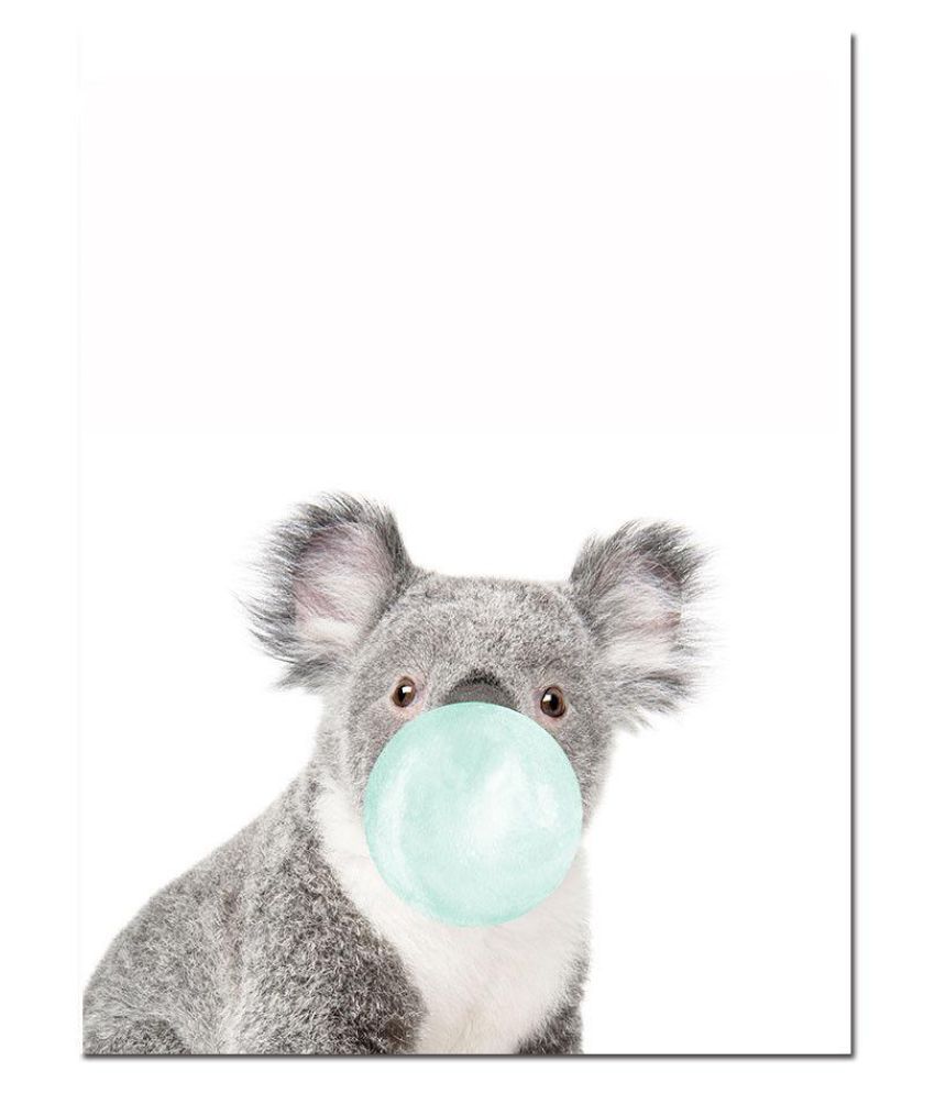 Animal Canvas Funny Poster Deer Koala Elephant Baby Art