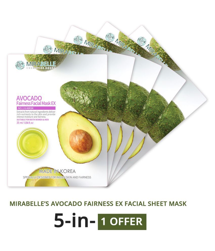 MIRABELLE AVOCADO FAIRNESS FACIAL MASK EX Face Sheet Mask Masks 35 gm