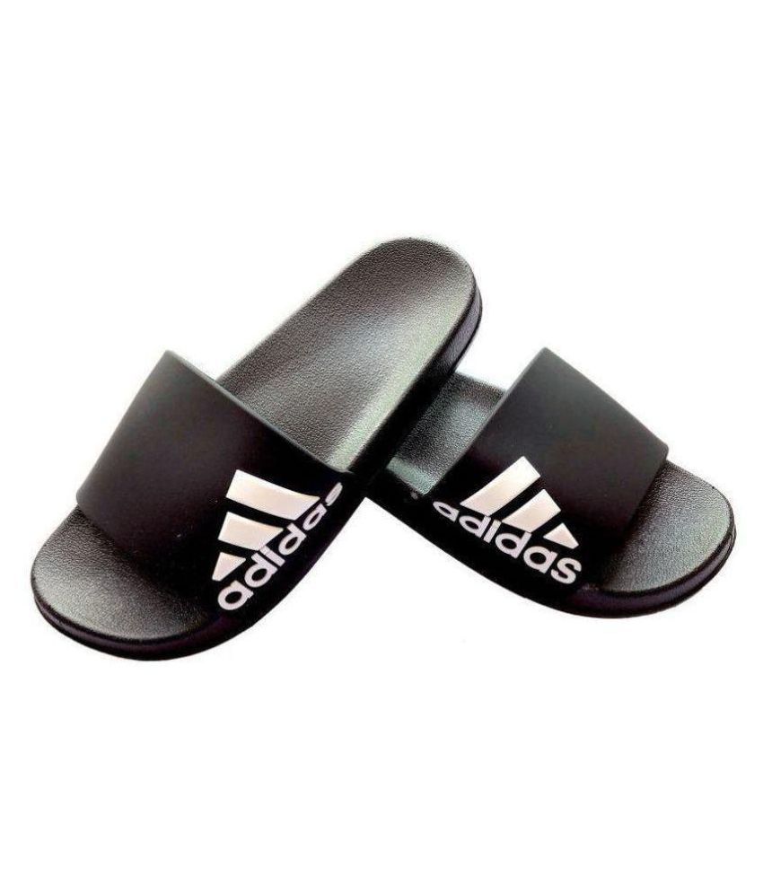 adidas black flip flops snapdeal