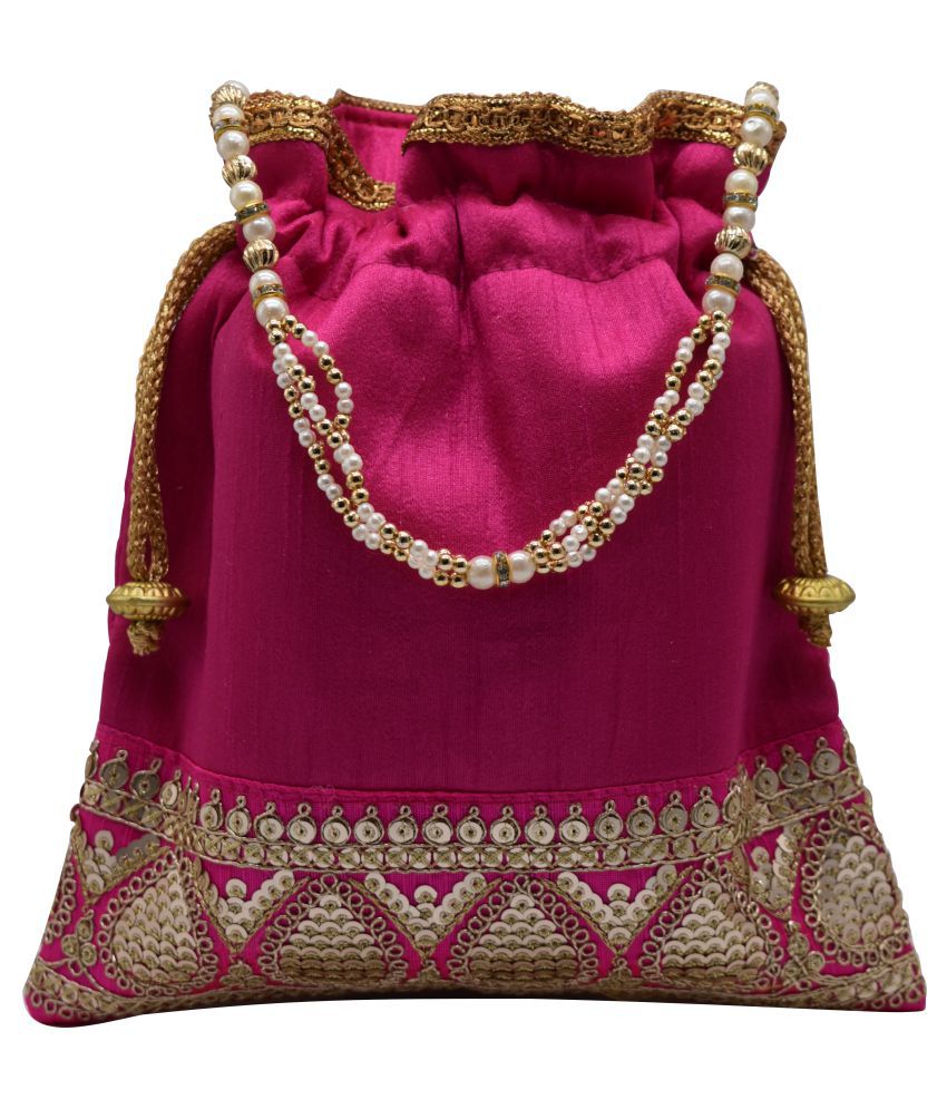 Buy DjazZ Pink Silk Potli at Best Prices in India - Snapdeal