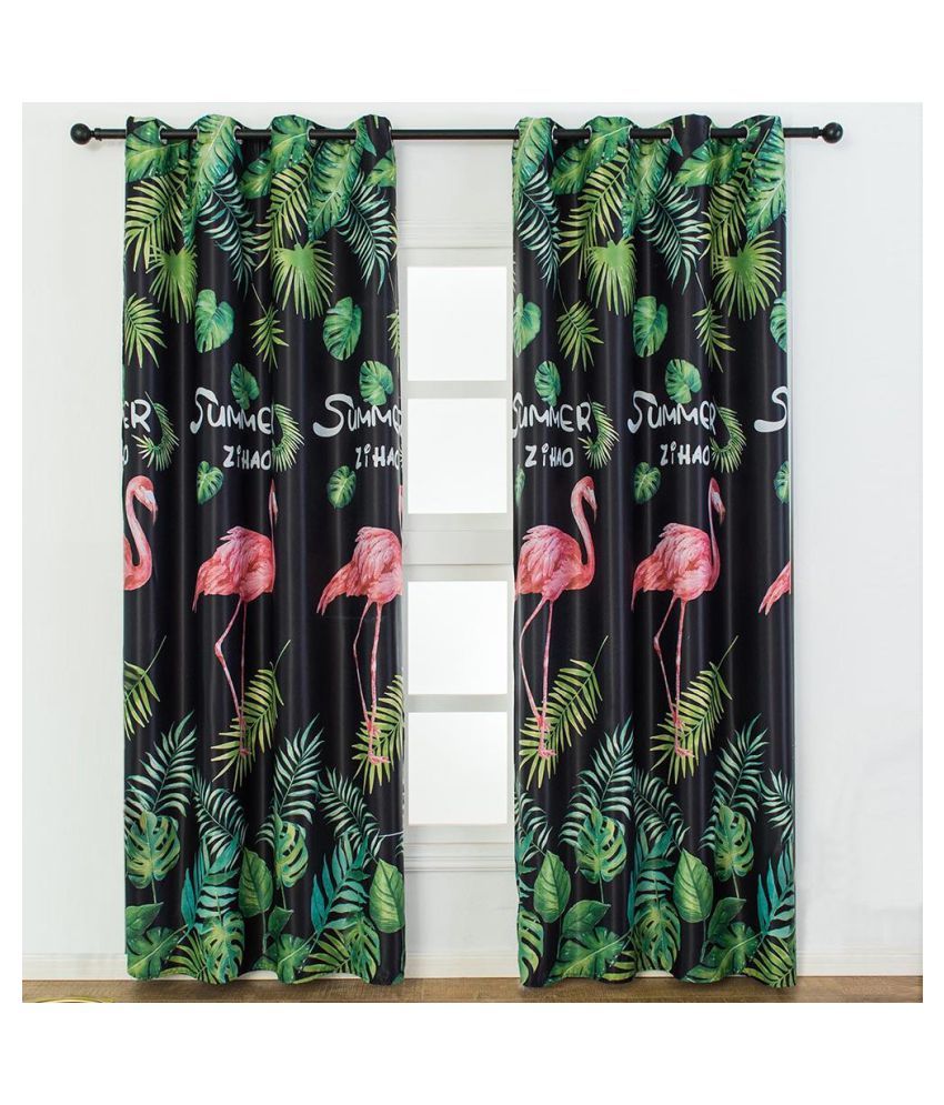 Pink Birds Printed Home Blackout Curtains Bedroom Windows