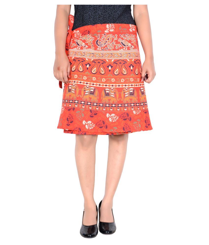     			Sttoffa Cotton Wrap Skirt - Orange