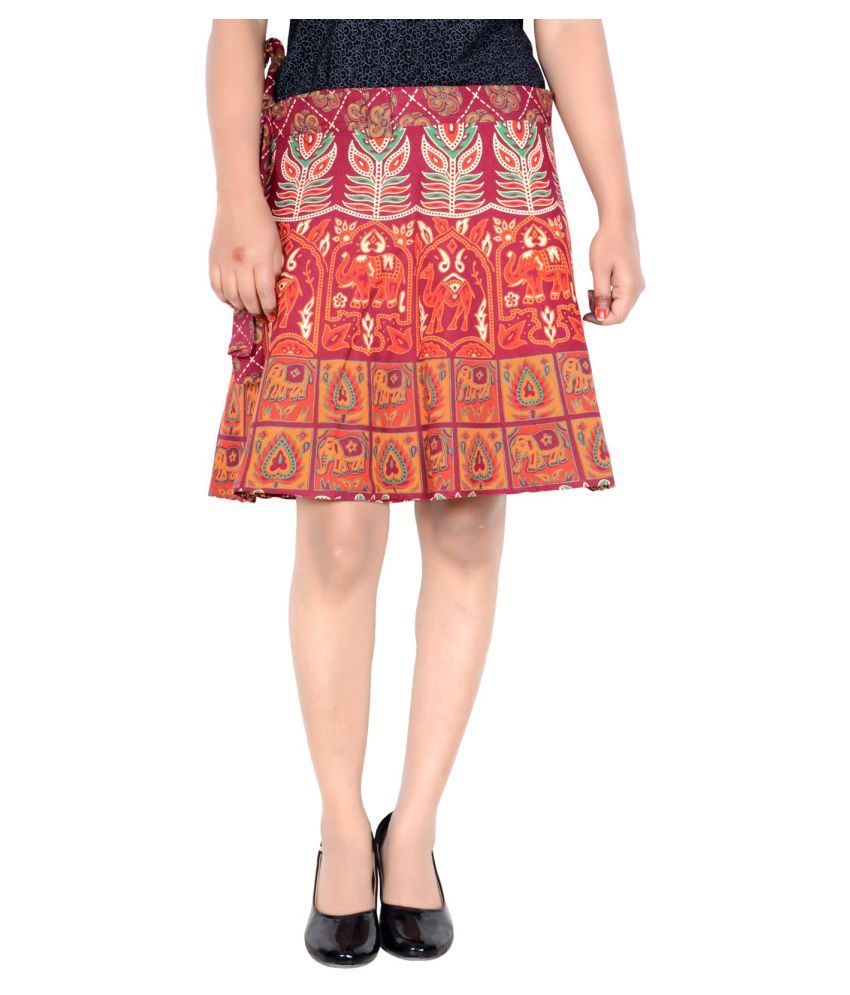     			Sttoffa Cotton Wrap Skirt - Maroon