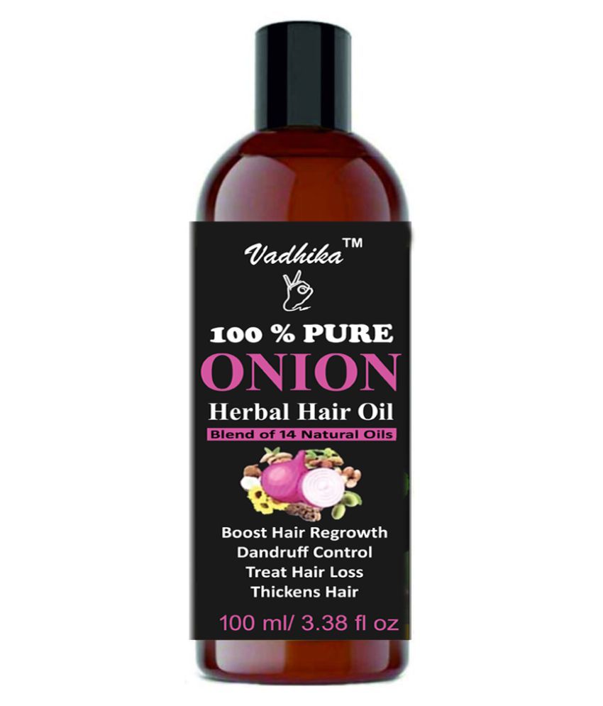 Vadhika Onion Hair Oil Blend Of 14 Natural For Hair Growth 100 mL: Buy ...