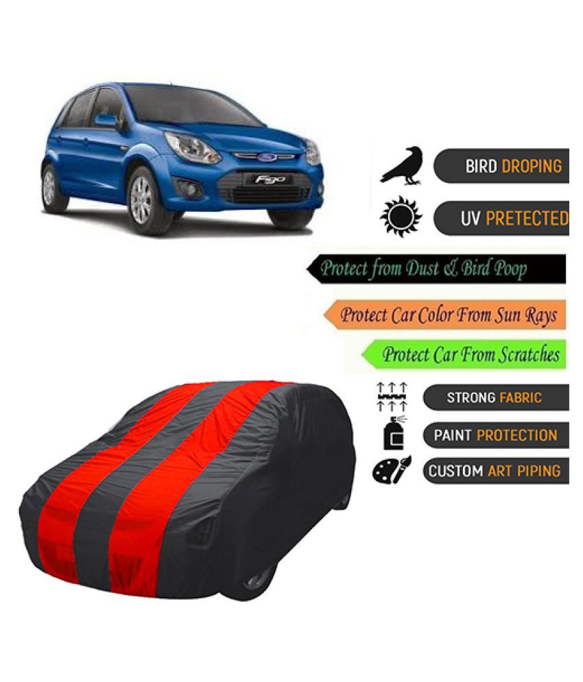 QualityBeast Car Body Cover for Ford Figo [20122015] Mahroon Black