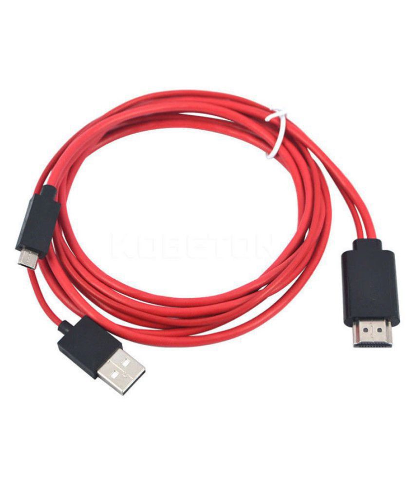 Red 1PC Xiton Data Line for Android phone to HDMI HD TV Fit for Samsung GALAXY 