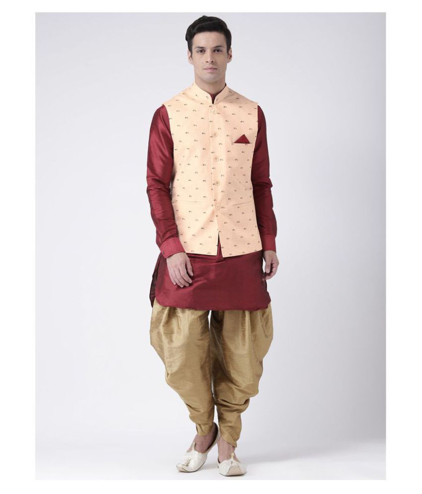     			Deyann Brown Linen Kurta Pyjama Set