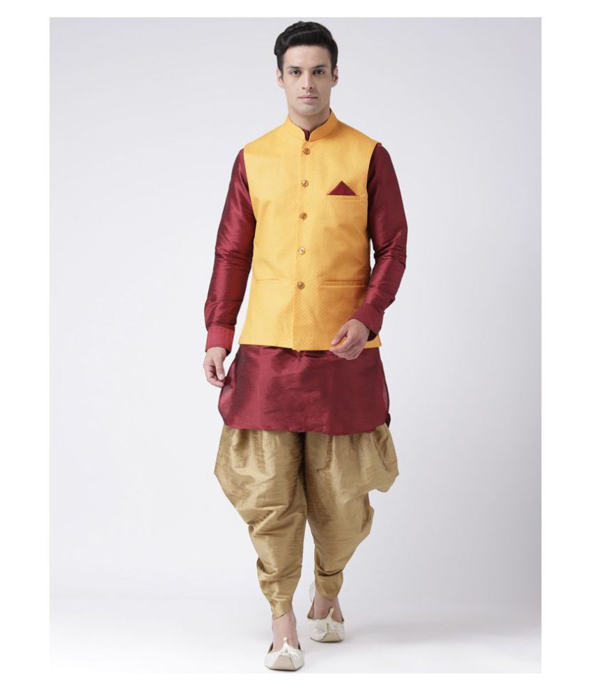     			Deyann Yellow Linen Kurta Pyjama Set