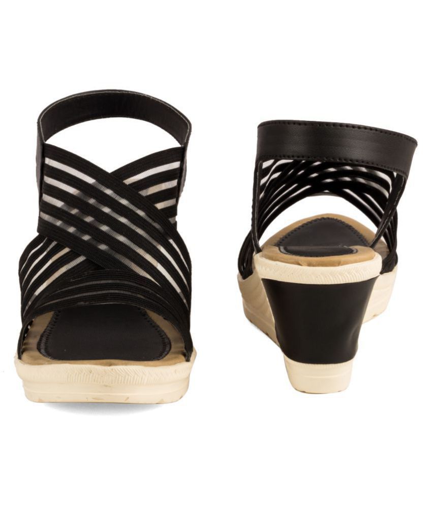 cute black wedge heels