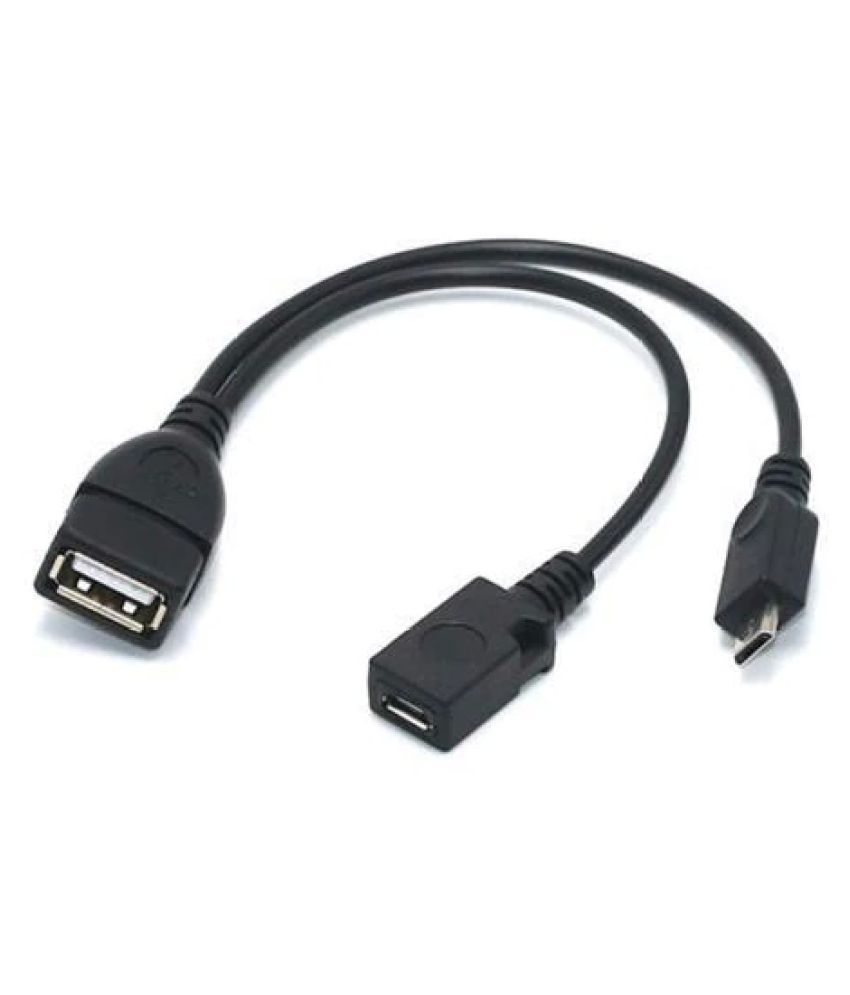 HkeCart 2 In 1 OTG Micro USB Host Power Y Splitter USB Adapter to Micro 5 Pin Male Female Cable