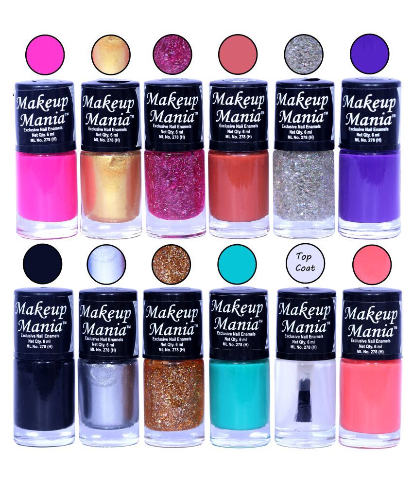     			Makeup Mania Nail Polish Set of 12 Pcs, Nail Paint of 6ml each x 12 Pcs, MultiColor Combo Set No.150