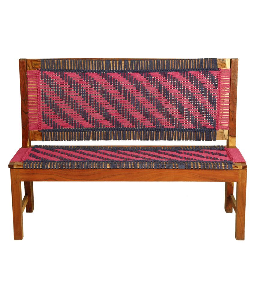 Reme Sheesham Wood Knitted Bench Buy Reme Sheesham Wood Knitted
