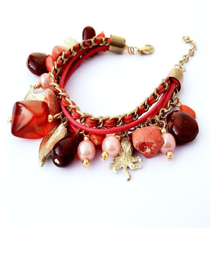 Zurii Cotton cord multi beads charms bracelet Buy Zurii Cotton cord