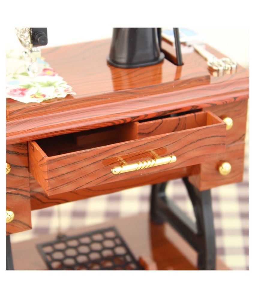 Vintage Simulation Sewing Machine Music Box Retro Treadle Sartorius