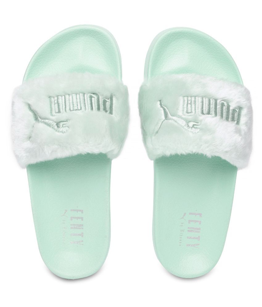 puma green slippers