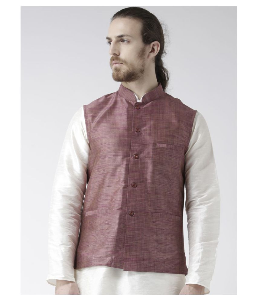     			Deyann Pink Silk Blend Nehru Jacket