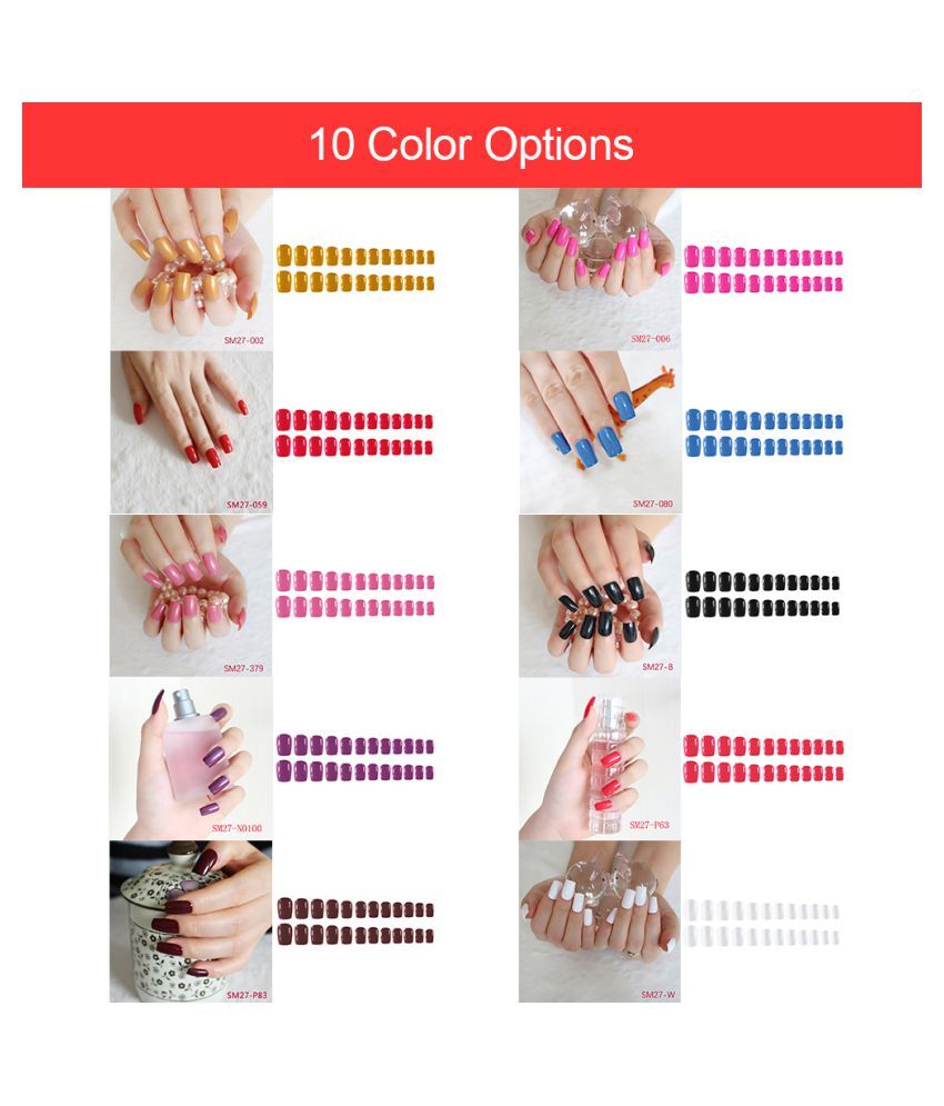 Fake Nails Tips 24pcs 12 Different Size Natural French Short False