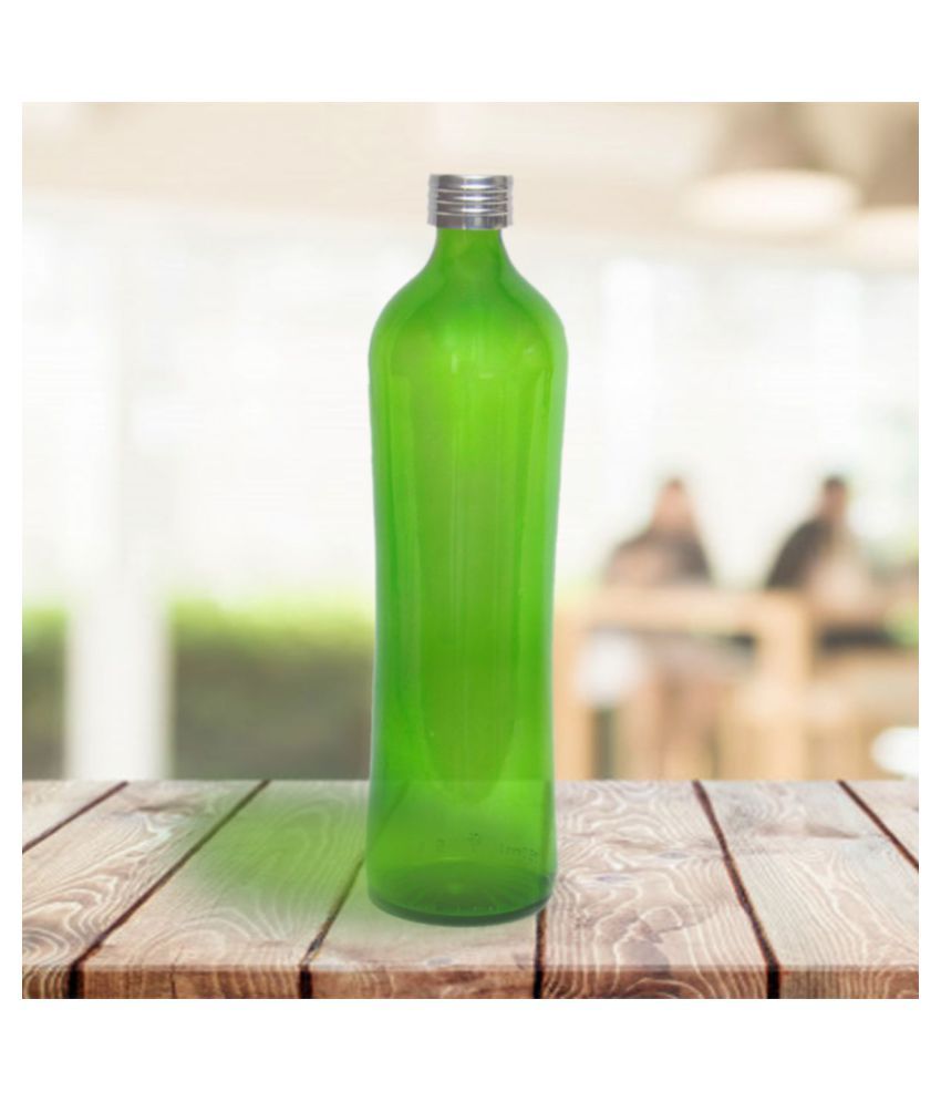 Greendrop Glassware Green Glass Water Bottle 750 ml with SS Screw Cap