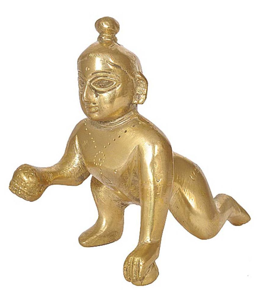     			K K  Yellow Brass Laddu Gopal Idol