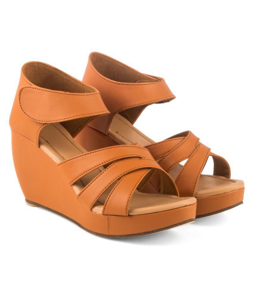 cute tan wedges